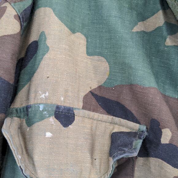U.S. Military Cold Weather Coat W/ Liner Woodland Camo Green Brown SZ XL Vintage - Picture 13 of 16